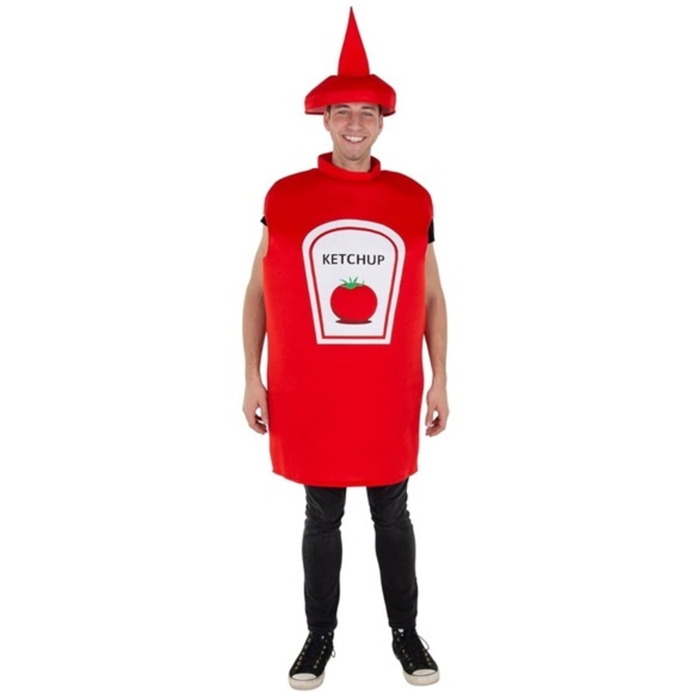 DRESS UP AMERICA Ketchup Bottle Halloween Costume Tomato Ketchup Unisex Adult